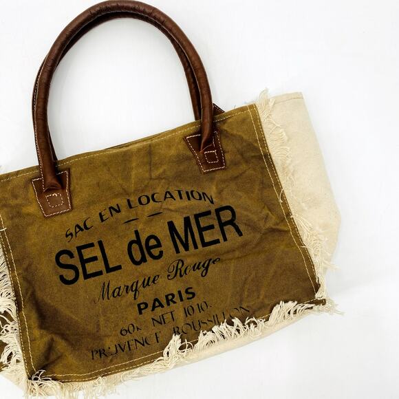 Canvas Sel De Mer Shoulder Tote Bag - Picture 1 of 4